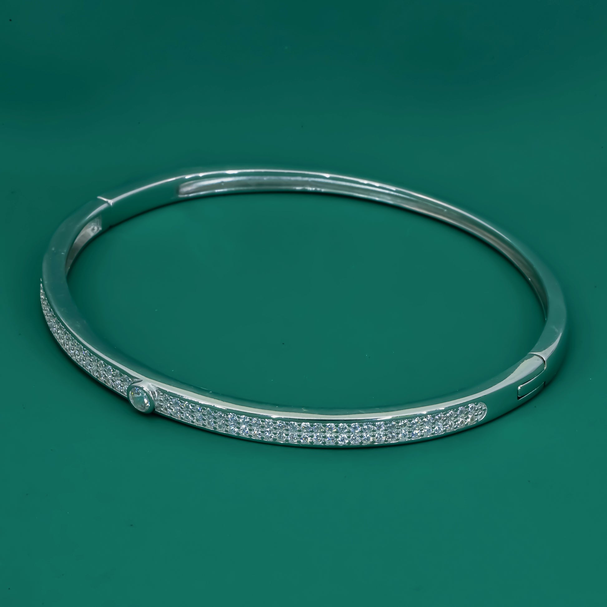 Luna Shine 925 Silver Minimal Cuff Bracelet - Zentara Jewels