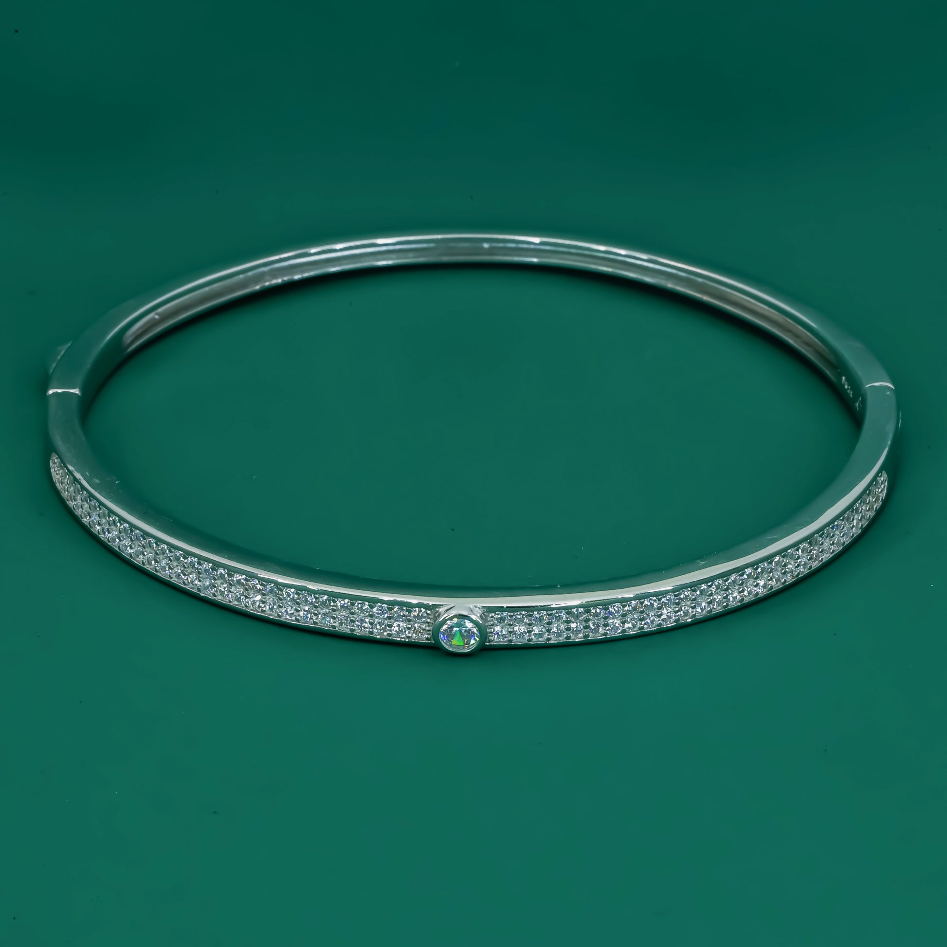 Luna Shine 925 Silver Minimal Cuff Bracelet - Zentara Jewels