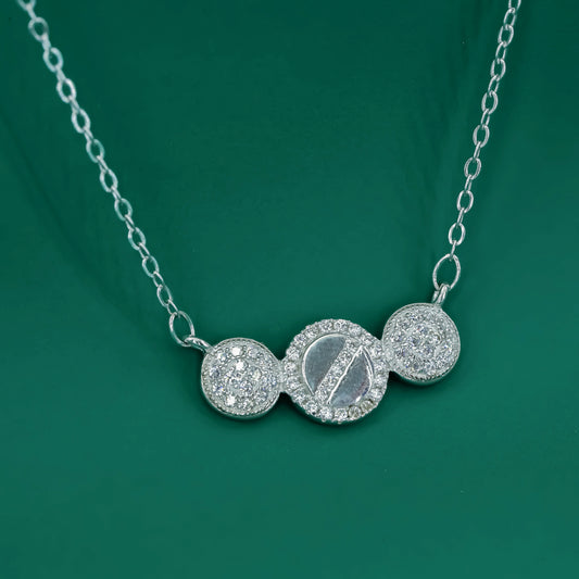 Triple Spark 925 Silver Zircon Necklace - Zentara Jewels