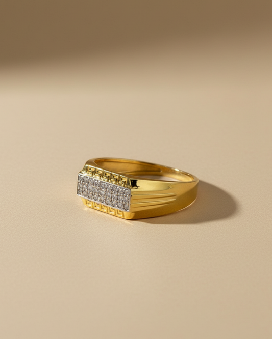 Luxury Men's Ring With Sparkling Square Diamond Setting