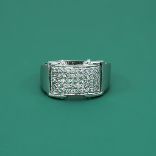 Sovereign Curve Men’s 925 Silver Statement Ring