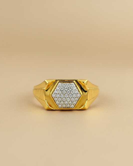 Gold Vermeil Geometric Sparkle Ring