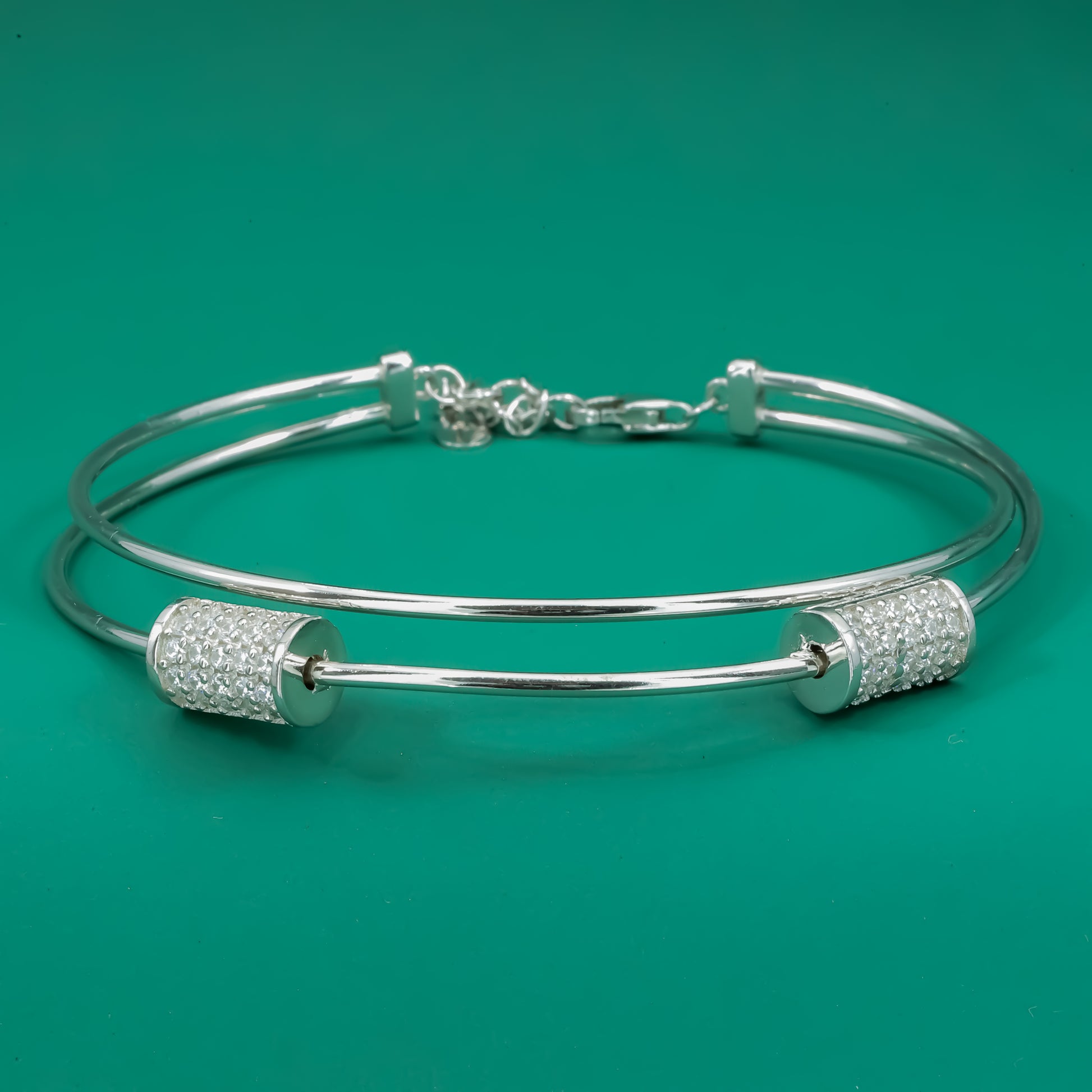 Minimal Luxe Cylinder Bracelet – Sleek Sterling Silver Bangle - Zentara Jewels