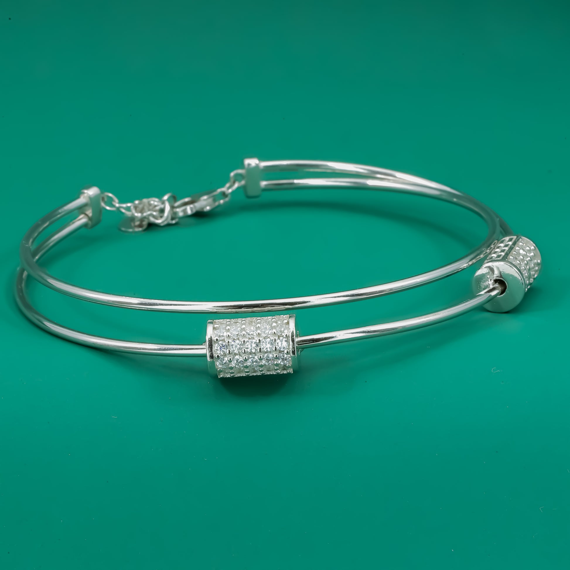 Minimal Luxe Cylinder Bracelet – Sleek Sterling Silver Bangle - Zentara Jewels