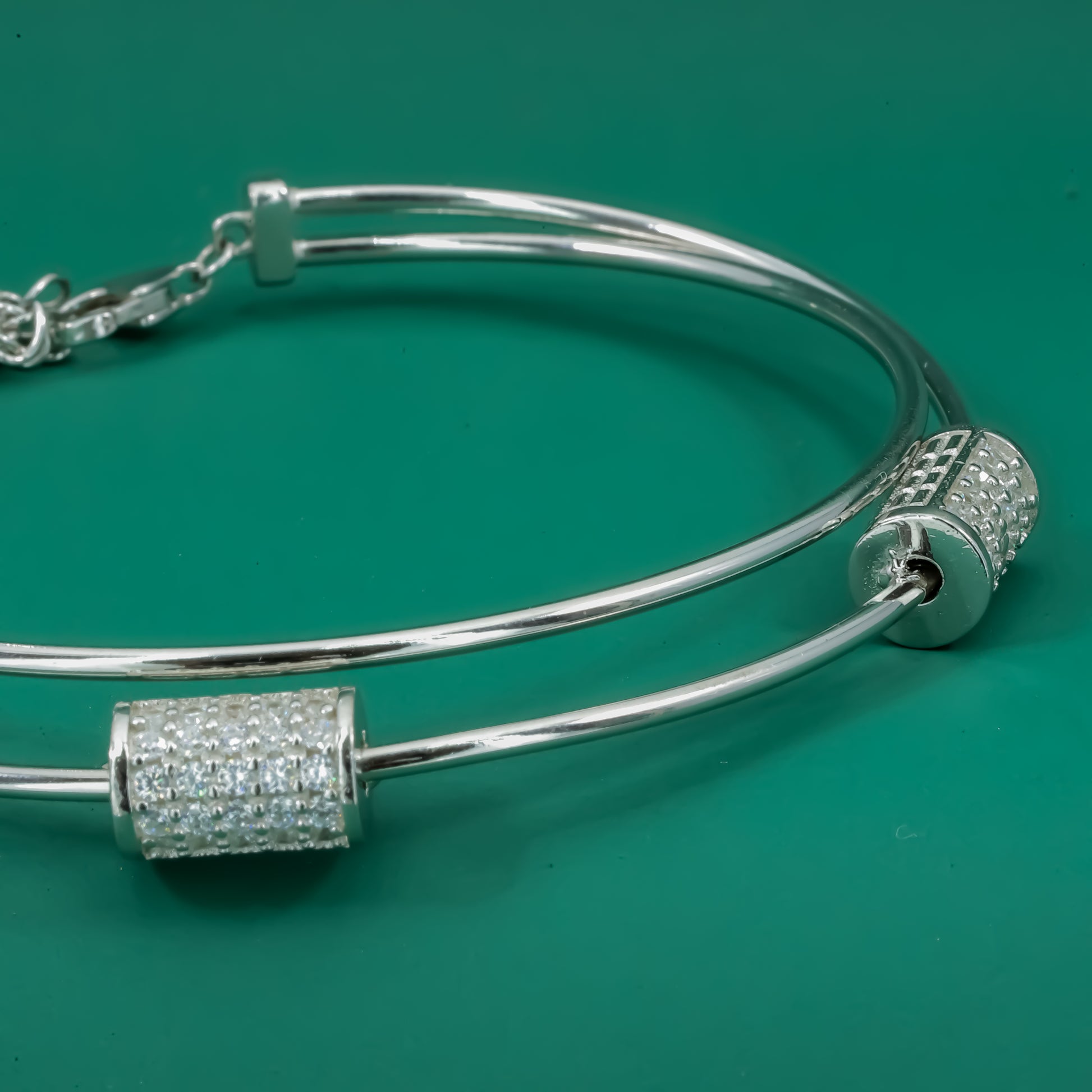 Minimal Luxe Cylinder Bracelet – Sleek Sterling Silver Bangle - Zentara Jewels