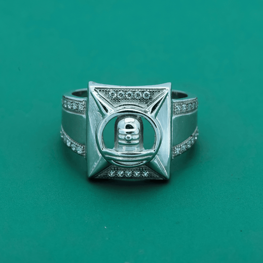 ZENTARA Mahadev Power Ring – Sterling Shivling Statement Ring
