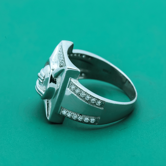 ZENTARA Mahadev Power Ring – Sterling Shivling Statement Ring